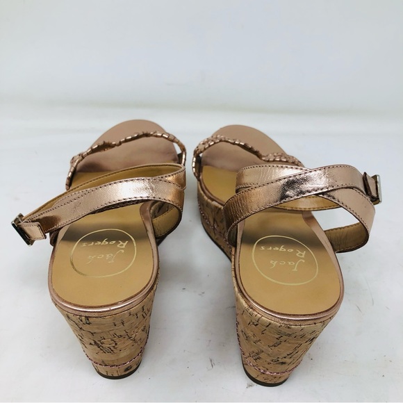 Jack Rogers Rose Gold Keri Cork Wedge Platform Sandals - Picture 6 of 13